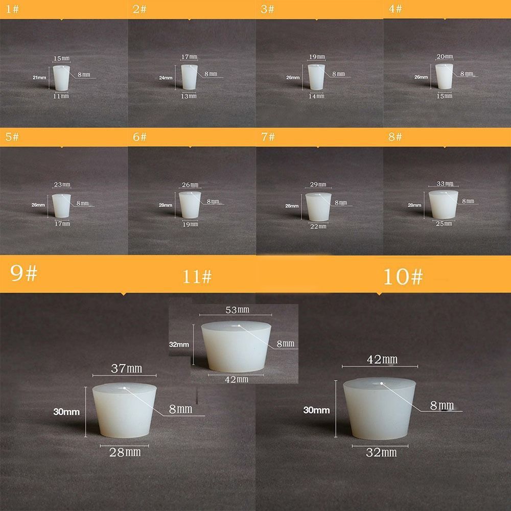 Hollow Water Pipe Wide Mouth Bottle Silicone Fermenter Cover Silicone Plug Test Tube Bottle Stopper