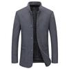 Men's Stand-up Collar with Cotton Woolen Coat Men's Business Wool Coat Non-ironing Fashion Woolen Men's Coat