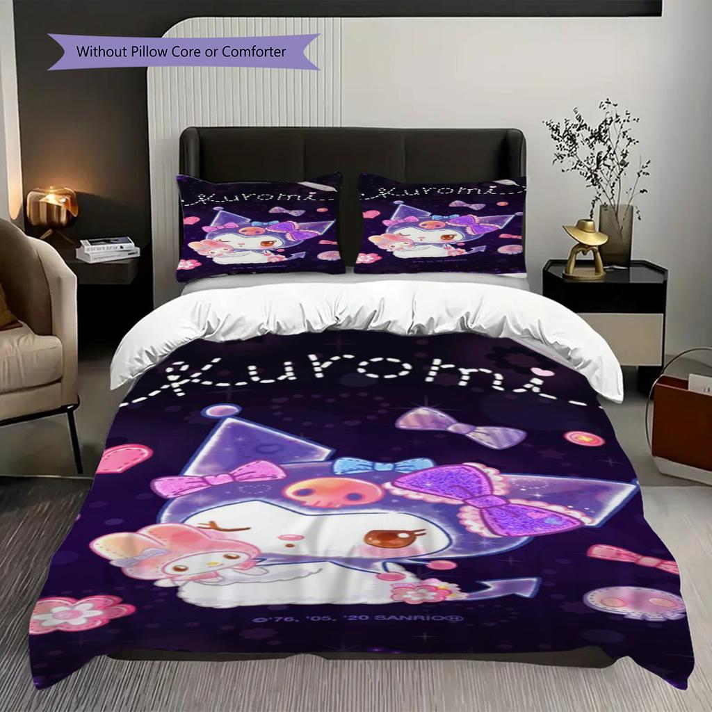 Kuromi'S Heartfelt Adventure Bedding 1 Duvet Cover 2 Pillowcase Without Core Christmas Birthday Gift Duvet Cover And Pillowcase
