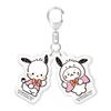 Sanrio Sirotan X Hapidanbui Двойной акриловый брелок с блестками Sirotan X Pochacco