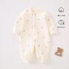 Cozy Air Cotton Baby Romper - Long Sleeve, Side Snap, Boneless Crawling Suit for Newborns - Perfect for Autumn & Winter Outings