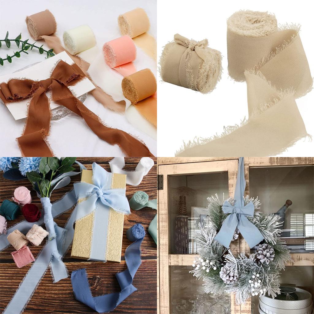Шифоновая шелковая лента 1,57 дюйма x 5,46 ярда для подарочной упаковки, декора, свадебных букетов, детского праздника, свадебных приглашений, изготовления бантов