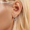 Минималистичные серьги-кольца BAMOER из стерлингового серебра 925 пробы, серьги-каффы для пирсинга хряща из белого золота для женщин