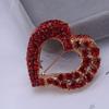 Alloy Rhinestone Hollow Heart Brooch Rhinestone-encrusted Process Pin Jewelry Wear-Resistant Anti-oxidation Brooch Gift for Day Mother's Day