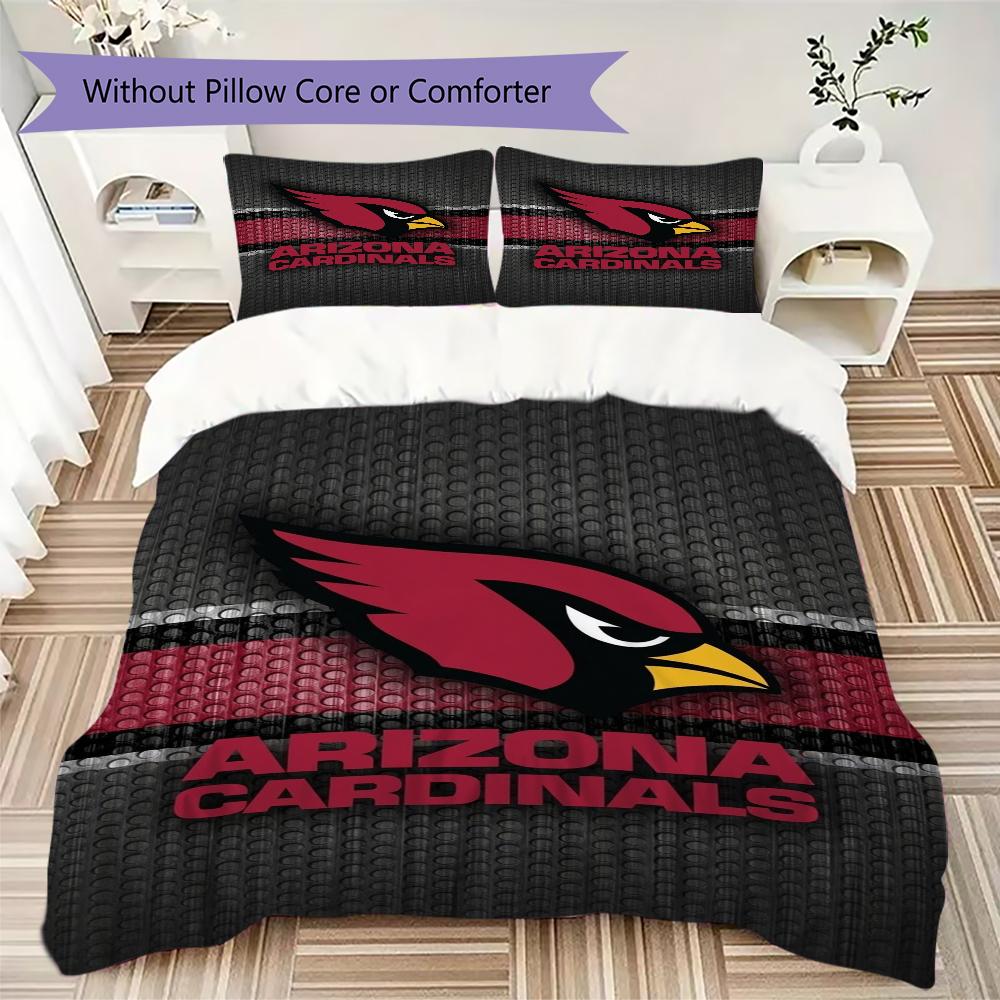 Arizona Cardinals Pattern Bedding uilt Set uilt Cover Pillowcase Home Decoration Birthday Gift (1*duvet cover + 2*pillowcase without core)