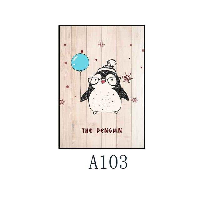 Cute Animals Fox Penguin Milu Deer Canvas Painting Nursery Wall Art Kid's Room Decor Boys Girls Home Decor Kitchen Posters No Frame