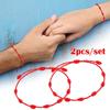 2Pcs/set 7 Knots Red String Bracelet Good Luck Couple Friendship Bracelet Handmade Weave Adjustable Bracelet LM
