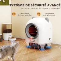 PawHut Self-Cleaning Cat Litter Box 80L, Automatic App Control Litter Box, Anti-Pinch, 55.5 x 51 x 60 cm, White