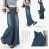 Denim Long Wide Pants Gaucho Pants Plus Loose Instant Leg Everyday Commuting [xppe] Women's Skirt, Sizes, Fit, Sculpting, Simple, High-Waisted,