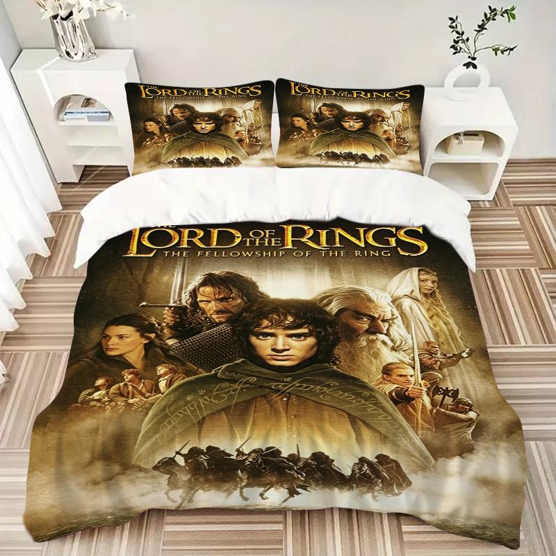 3Pcs Journey Through Middleearth Bedding Set Quilt Cover Pillowcase Home Christmas Xmas Halloween Gift 1 Duvet Cover 2 Pillowcase M924631