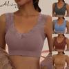 Women Fashion Lace Floral Edge Bralette Tops V-neck Sleeveless Tank Tops Crop Top Bra Ladies Camisole Vest Beauty Back Brassiere Femme