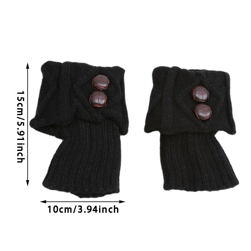 Женские зимние гетры Лолита Милая девушка пуговицы крючком короткие гетры для сапог женские сапоги до колена