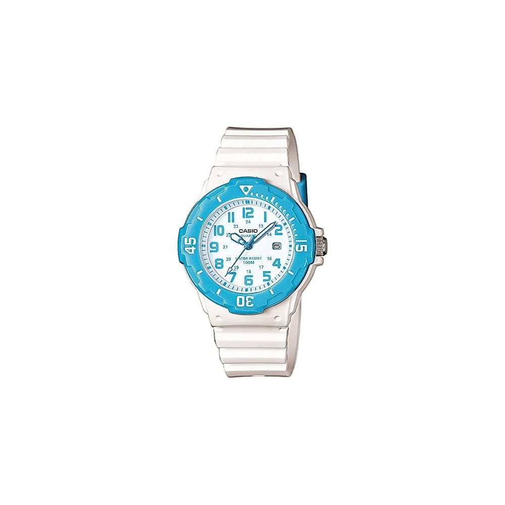 Casio LRW-200H-2BV Аналоговые часы Глянцевый Белый Синий для Женщин Детей Импортная Модель