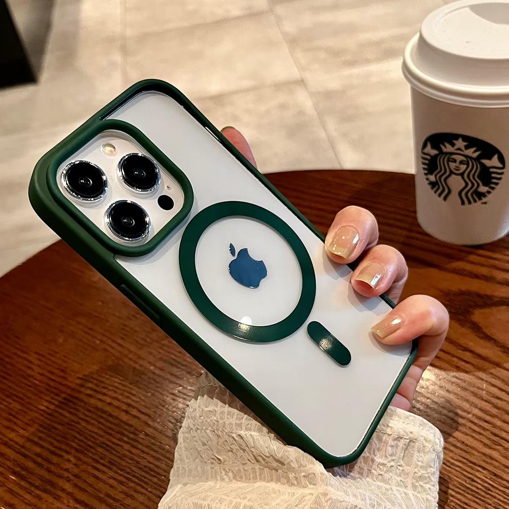 Роскошный прозрачный чехол для Magsafe для iPhone 16 15 14 13 12 11 Pro XS XR Max Mini Plus Чехлы-накладки для магнитной беспроводной зарядки