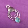Blue Copper Turquoise Handmade Gemstone Pendant, 925 Solid Sterling Silver Pendant Dainty Silver Jewelry, For Engagement Gift
