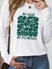(Азиатский размер) letter trend милый 90-е Повседневная Мода Принт Футболка Топ Женская Одежда осень зима весна Топ с круглым вырезом Графический Длинный рукав Футболки