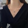 Women Titanium Steel Necklace Round Ball Pendant Choker Necklace Adjustable Length Wedding Party Necklace Gift