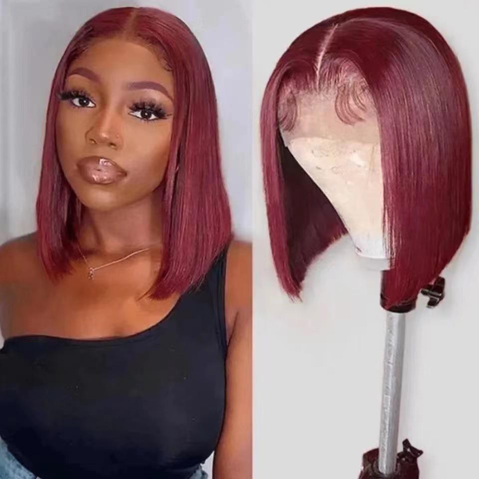 New wig, European and American front lace chemical fiber headgear, gradual change partial short wave, spot