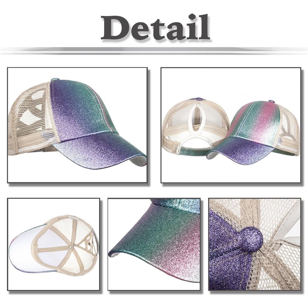 Блестящая сетчатая кепка Double CZ978 [Белый Клык] Шляпа, Блестящая, Стильная, Крест, Женская, (Одинарная спинка)