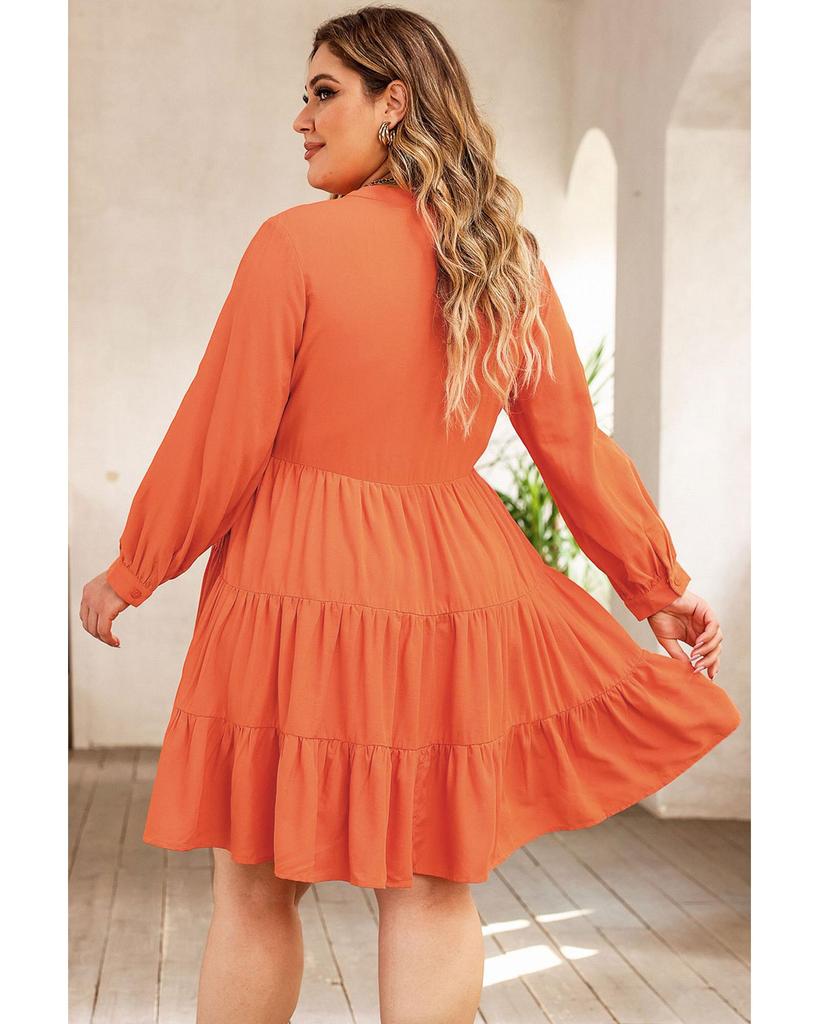 Azura Exchange Embroidered Tiered Ruffle Dress