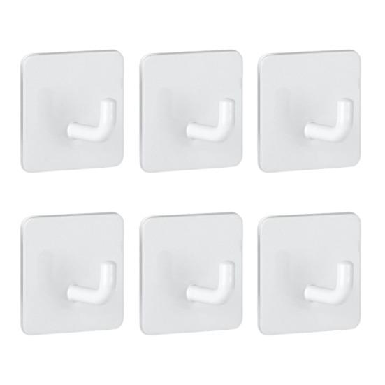 6 шт. настенные крючки для хранения, прочный несущий удар, бесплатная простая установка, набор самоклеящихся крючков из нержавеющей стали