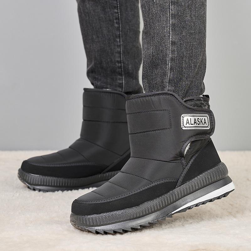 Зимние теплые сноубутсы большого размера мужские ботинки с утолщенной подкладкой, морозостойкие, уличные хлопковые ботинки для мужчин
