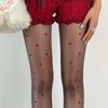 10D Ultra Thin Shiny Oli Tights Women Sexy Heart Dot Print Pantyhose Y2k Girl Streetwear Leggings Sheer Tights