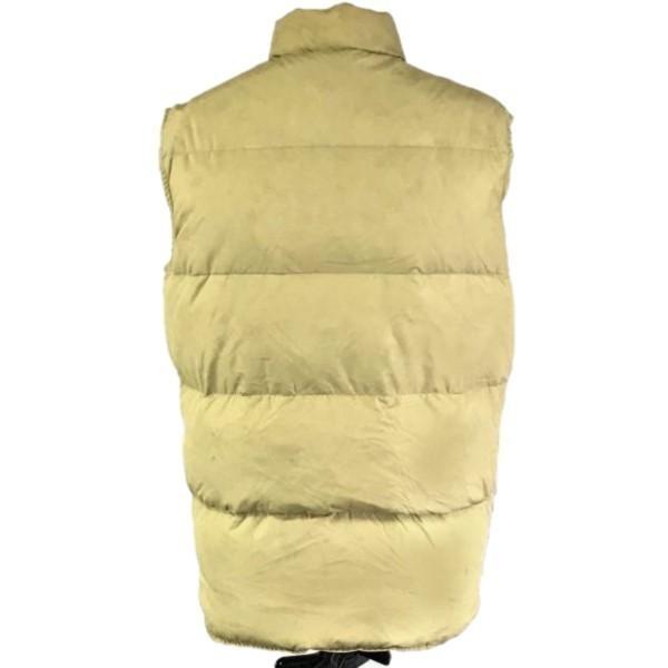 Woolrich 80-90-х годов Винтажный пуховый жилет Бежевый Мужской S Воротник-стойка Логотип Пуговицы(ИСПОЛЬЗОВАЛ)