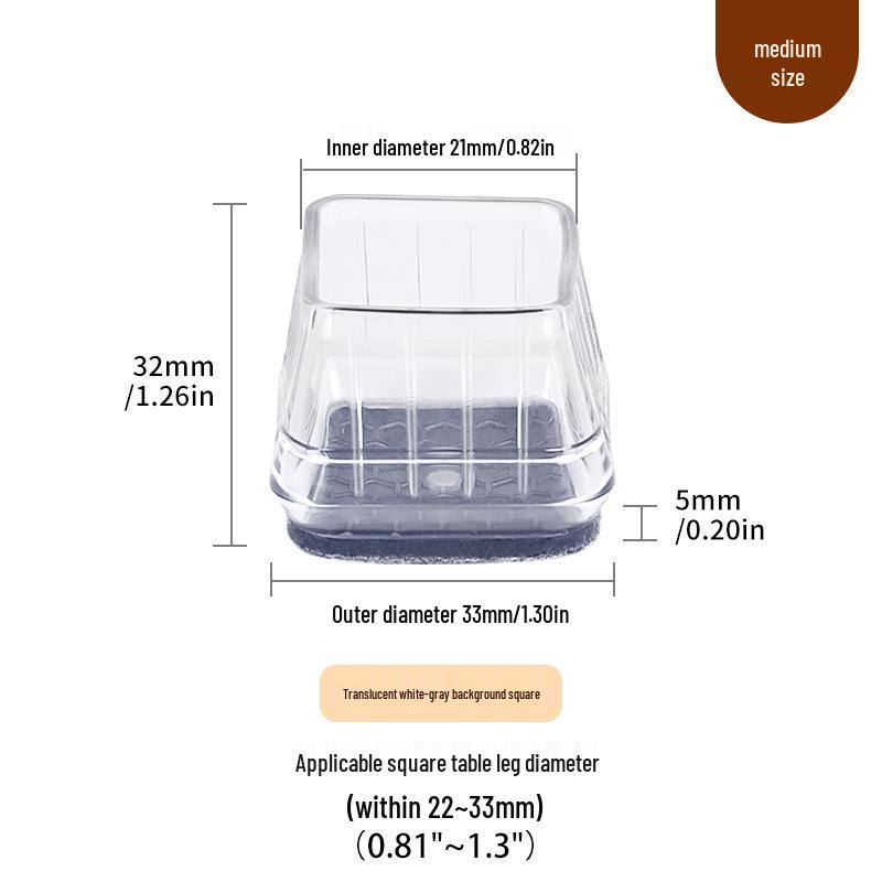 Силиконовые накладки на ножки стульев с фетровыми накладками - Защита мебели и снижение шума