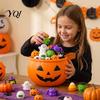 Sensory Squeeze Toys 30Pcs Halloween Mochi with Pumpkin Bucket for Kids, Trick or Treat Bag Fillers, Classroom Activity Prizes Soft Pinch Ghosts Bats