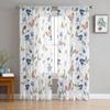 Flower Leaf Butterfly Tulle Curtains For Living Room Bedroom Voile Sheer Curtain Window Home Decor Drapes