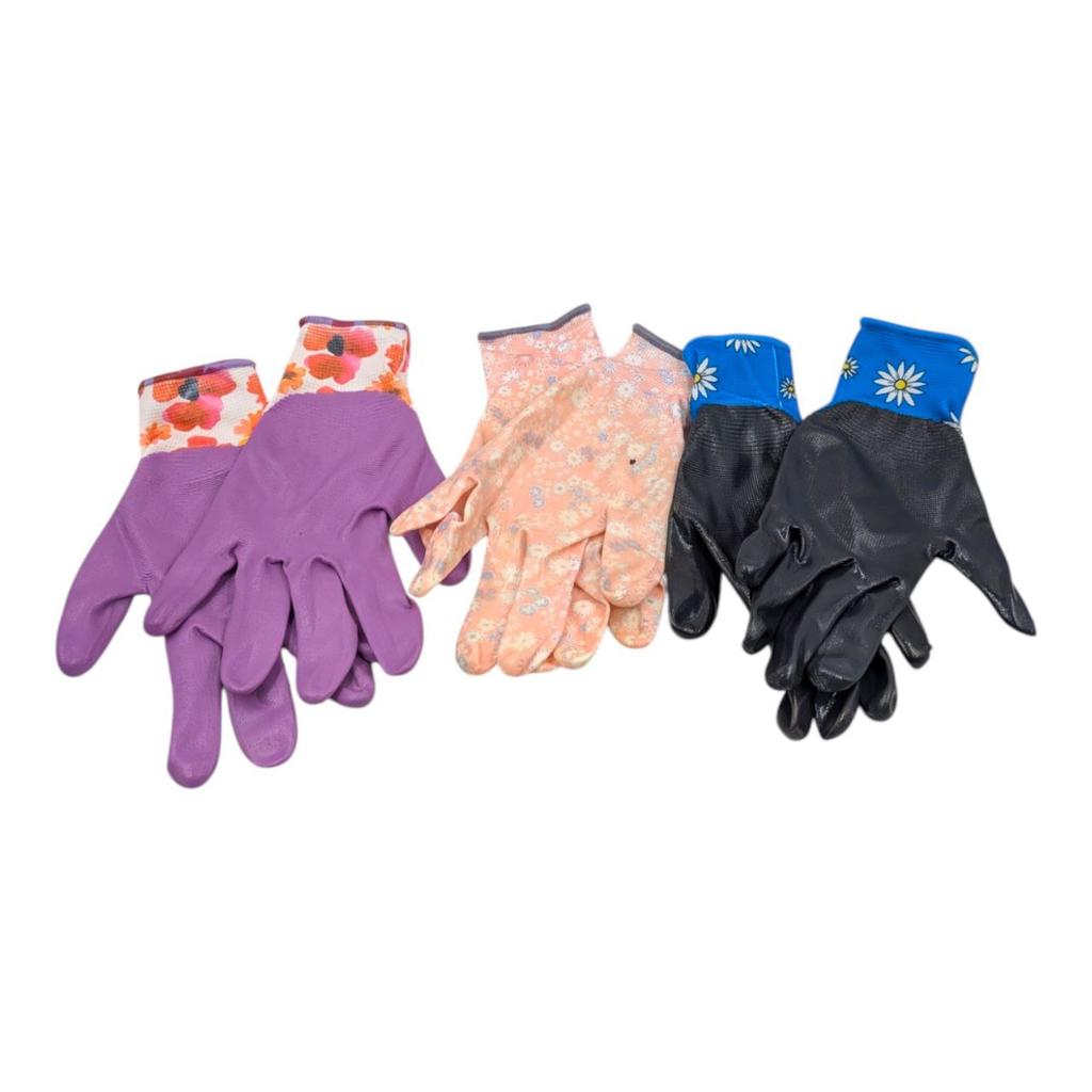 Women' Garden Gloves Size 8 Set of 12 Pairs Non-Slip Floral