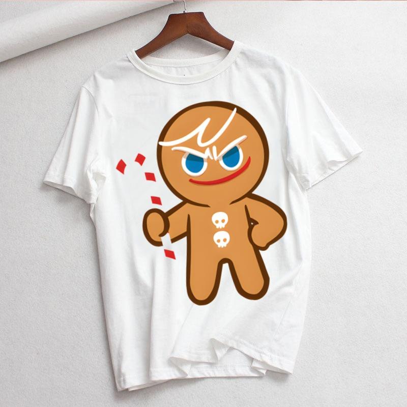 Shadow Milk Cookie Run Kingdom Чисто-ванильный печенье Принт Женская футболка Женская Повседневная с круглым вырезом Рубашка с коротким рукавом Женская