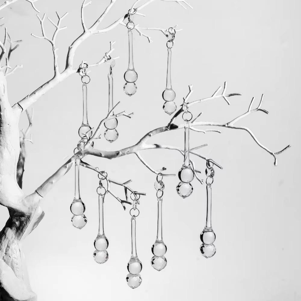 10 шт. Рождественские подвесные украшения в форме капли, хрустальные капли дождя, рождественские украшения, аксессуары для штор