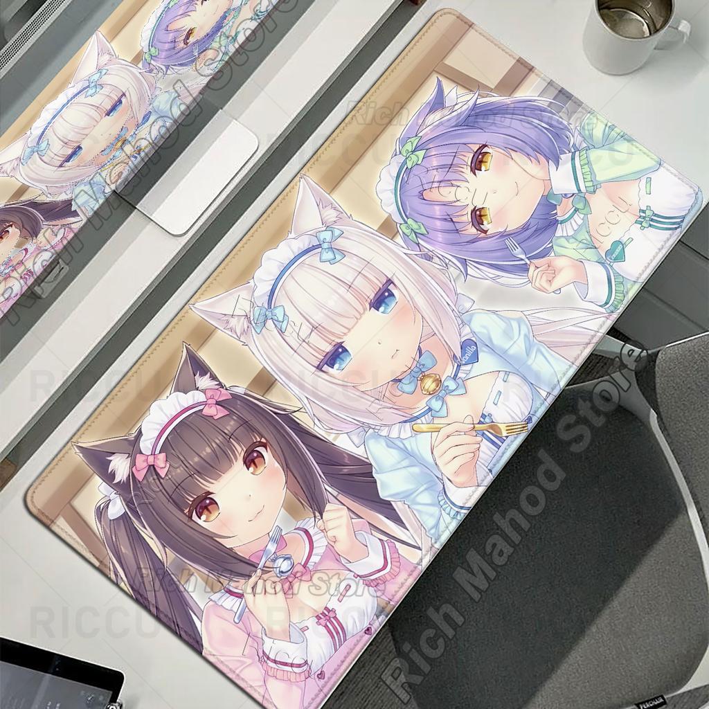 HD Компьютерная Клавиатура Мышь Коврики Аниме Nekopara Узор Ковер PC Игровые Офисы Ноутбук Мягкие Заблокированные Края Коврики Противоскользящий Резиновый Ковер