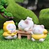 Миниатюрная фигурка кошки из смолы, микро-статуэтка мультяшной кошки, крошечные животные, поделки для DIY, моховый пейзаж, кукольный домик, декор для сада, топпер для торта на день рождения