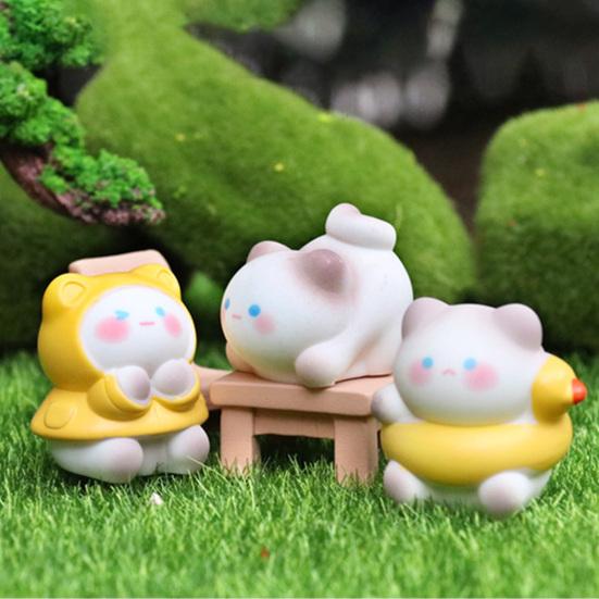 Миниатюрная фигурка кошки из смолы, микро-статуэтка мультяшной кошки, крошечные животные, поделки для DIY, моховый пейзаж, кукольный домик, декор для сада, топпер для торта на день рождения