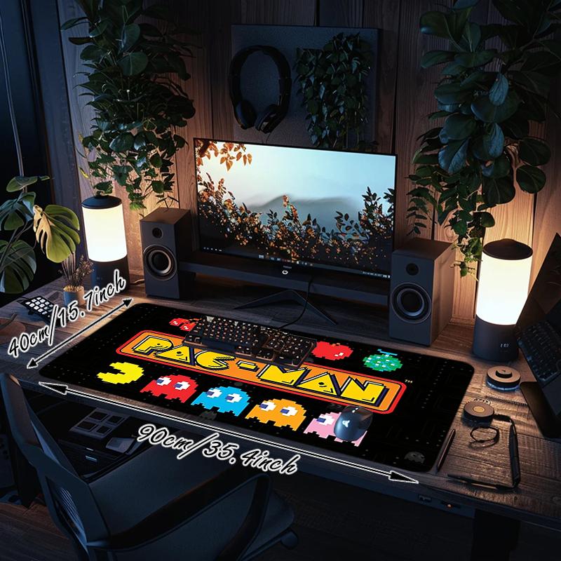 1Pc Classic Pacman Adventure Gaming Mouse Pad Keyboard Desk Mat Non-slip Rubber Lock Edge Waterproof Computer Mousepad for Office Home Decor Y1531