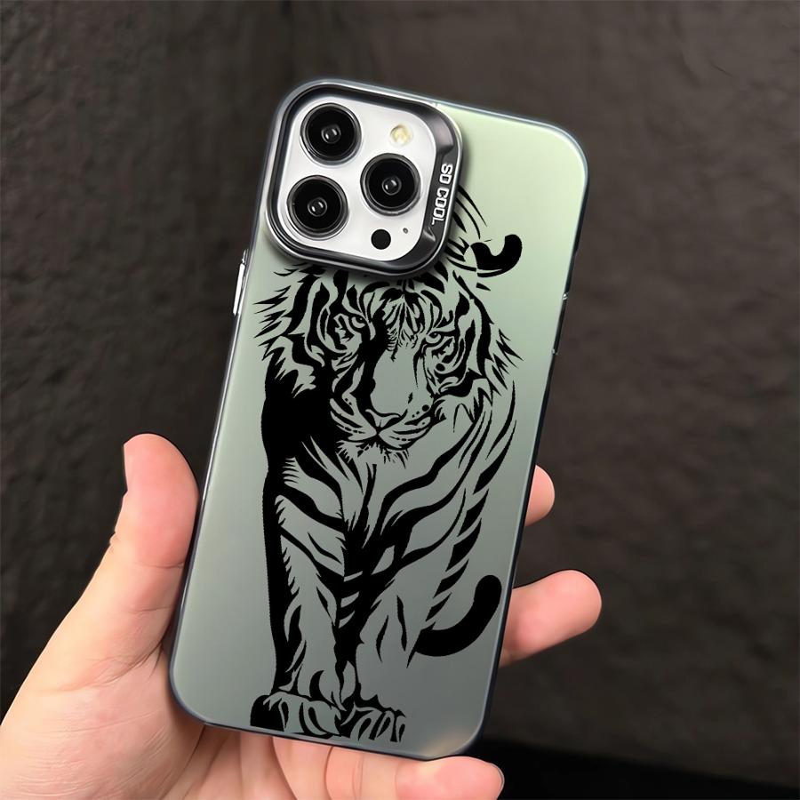 Чехол для телефона iPhone 12 11 16e 13Pro 16Pro 16 13 15 Plus 14 Pro MAX Сильный Тигр