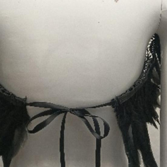 Fake Collar Gothic Style Feather Shawl Imitation Feather Hollow Out Lace Unisex Stage Show Performance Halloween Cosplay Shoulder Scarf