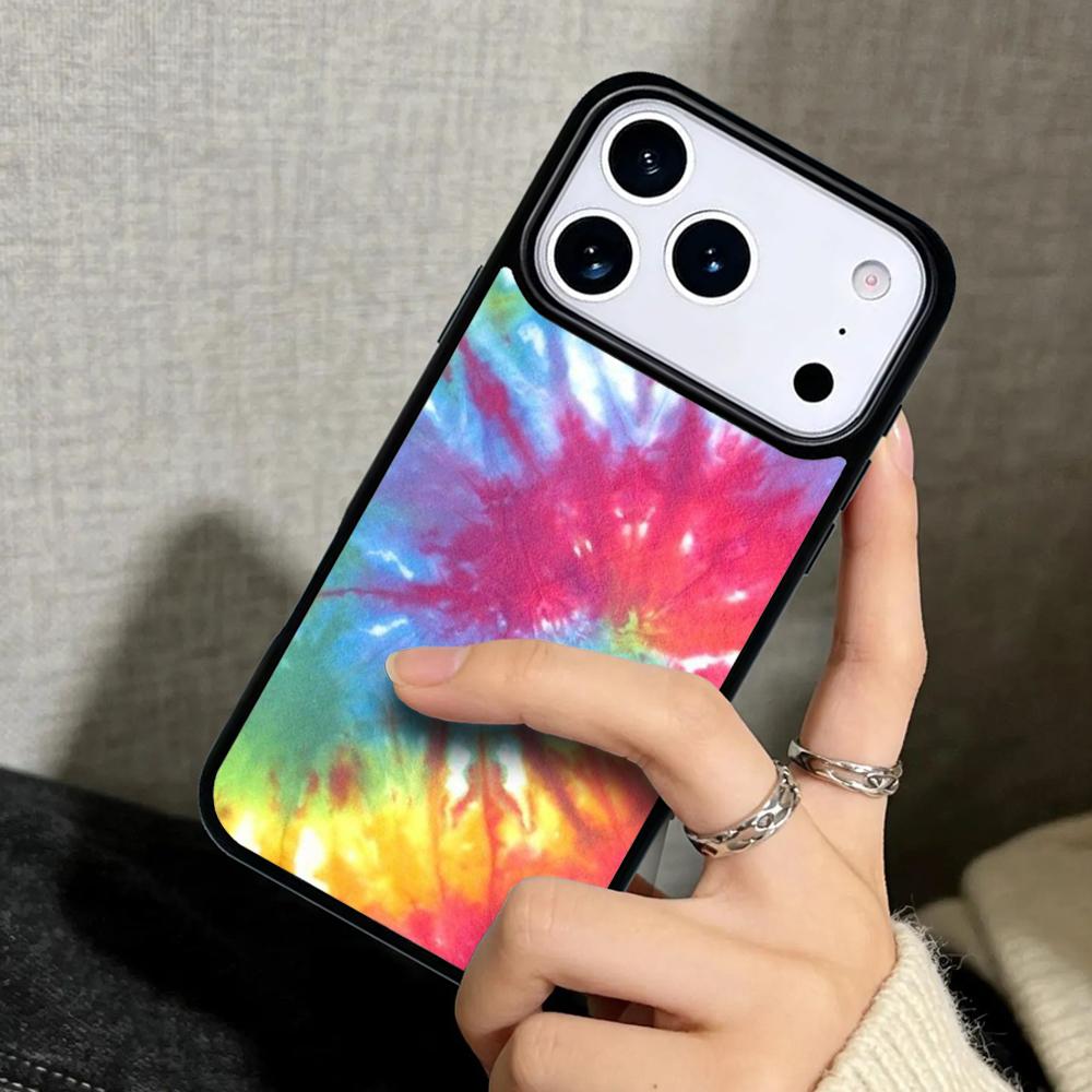 Чехол Case для iPhone 17 Air 16 Pro Max 15 Plus 11 13 Mini 14 12 Задняя крышка телефона Тай-дай Tie dye Арт-постер Хиппи