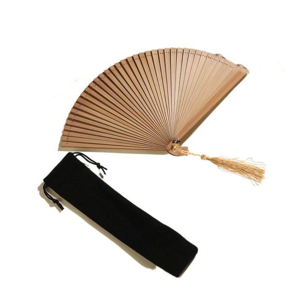 Small 1Pcs Dance Props Classical Handmade Folding Bamboo Fan Ornament Dance Fan Kimono Fan