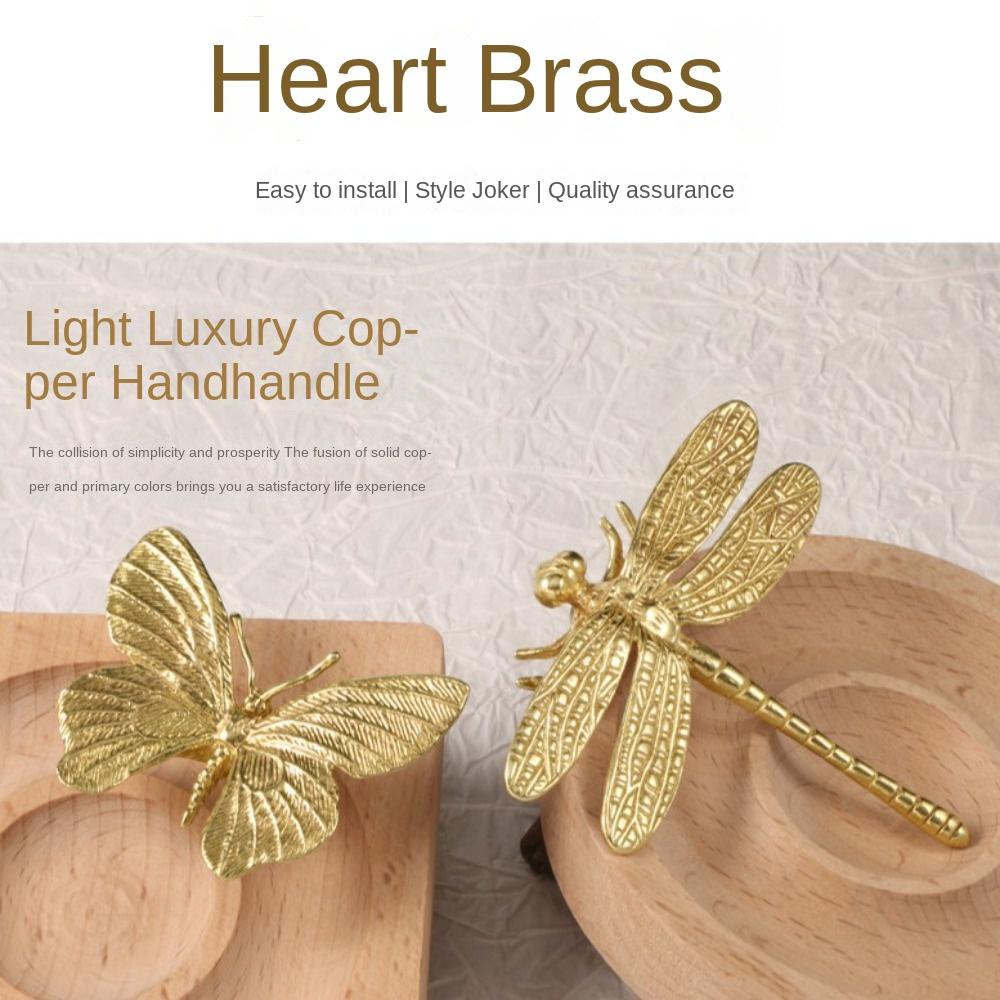 Ретро мебельные ручки Винтажные ручки для шкафа, комода, ящика Бабочка/Стрекоза Латунная ручка Мебель