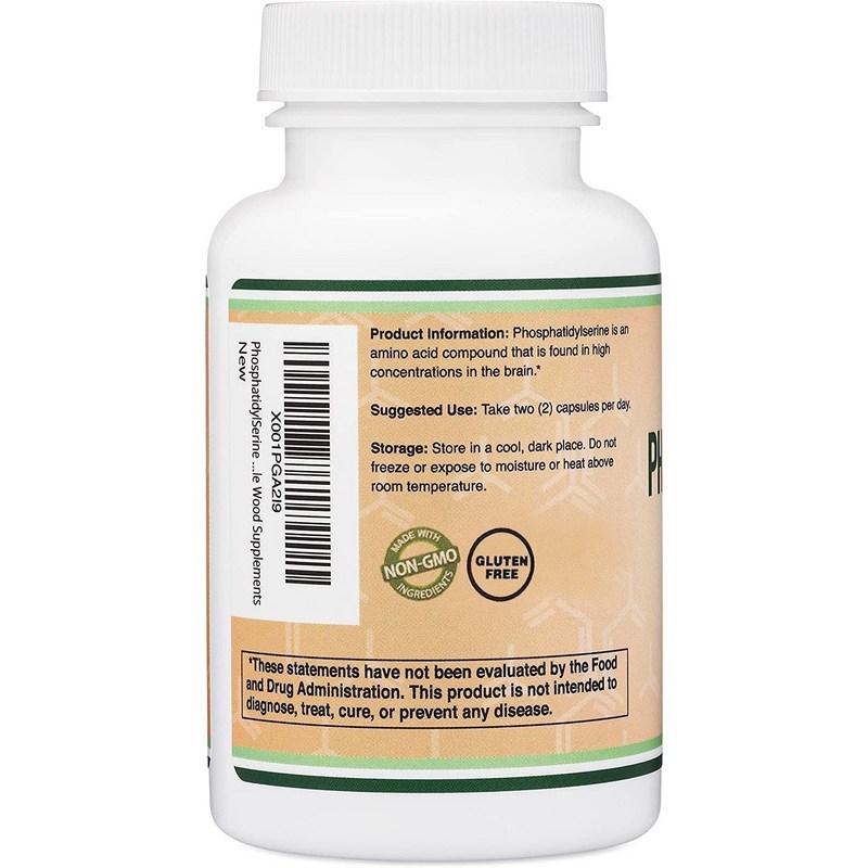 Порошок фосфатидилсерина, пищевая добавка для мозга, эффективность, профилактика деменции, высокое содержание 300 мг, запас на 60 дней, 120 таблеток, 3 упаковки