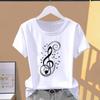 Asian Size-Print Ladies Music Love Trend Style Cute Lovely Female T Clothing Casual Women's Summer Top Fashion Graphic Tee Short Sleeve T-shirt