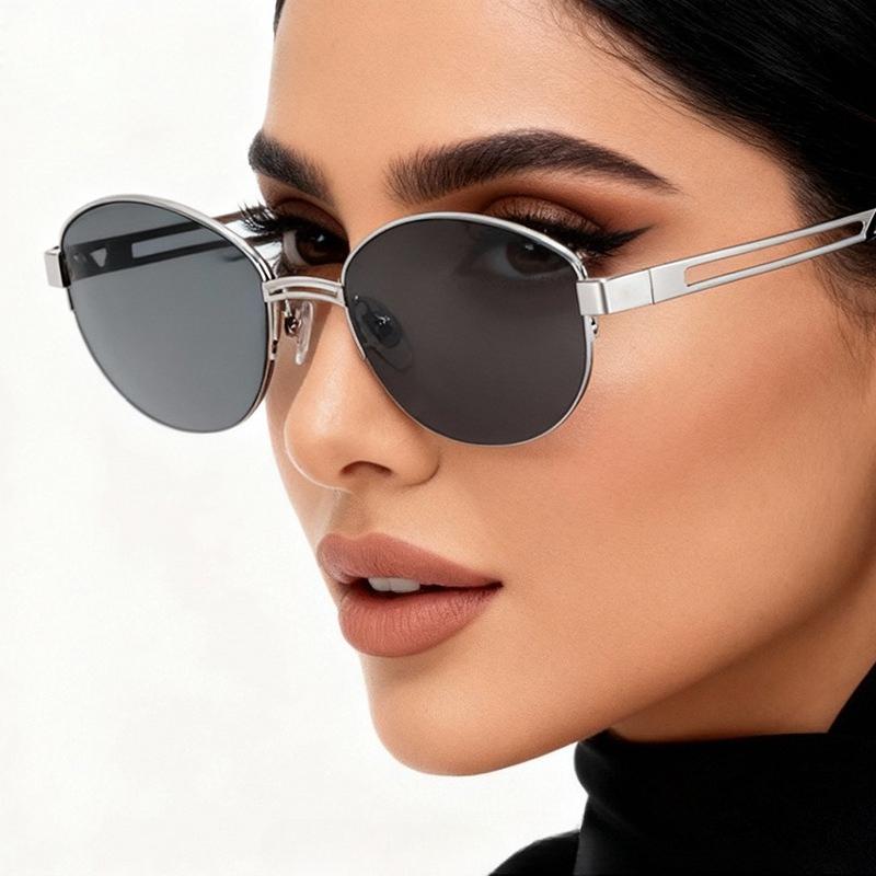 Unisex Trendy Oval Sunglasses UV Protection High-End European American Fashion for Outdoor Cycling And Travel lentes de sol