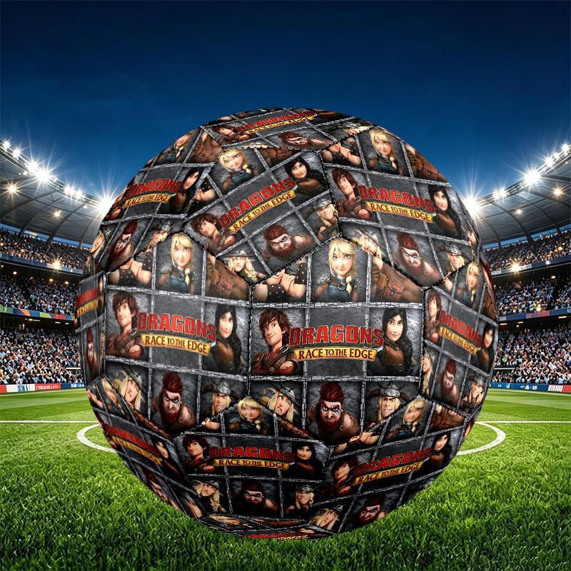 How to Train Your Dragon Print Size 5 Soccer Ball, PU Wear Resistant Football for Match Training and Daily Practice, Birthday Gift for Soccer Fans