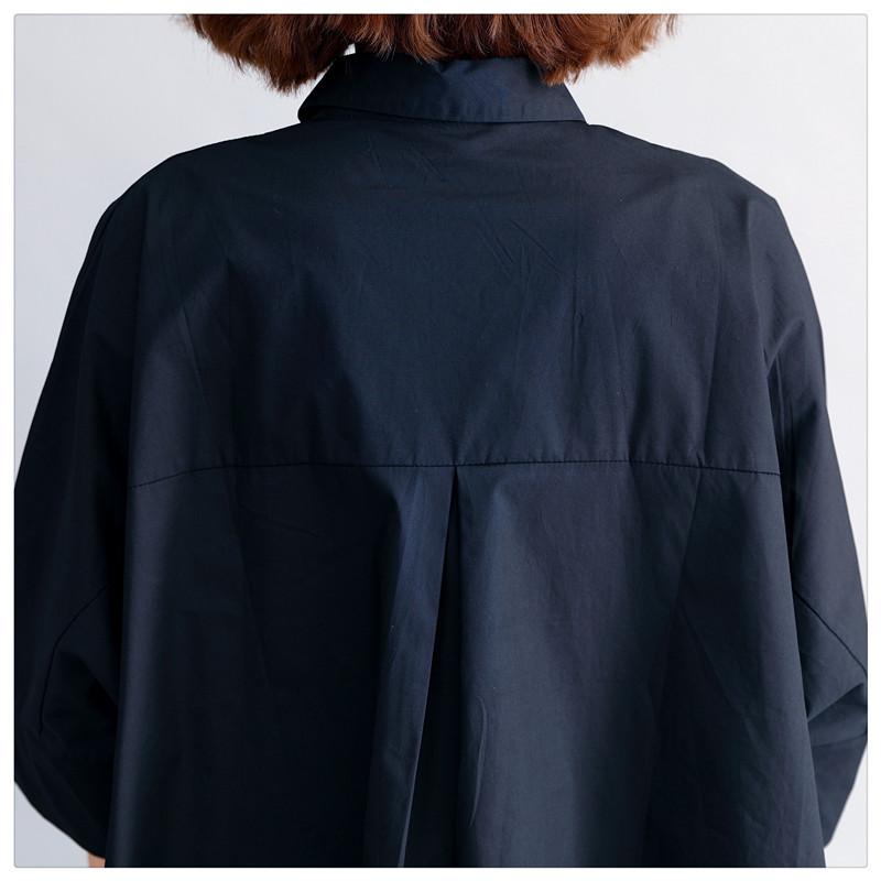 Dimanaf Женская одежда Повседневная женская рубашка Блузка Черная объемная принтованная футболка Туника Хлопковая свободная футболка на пуговицах 2024 Весна Лето