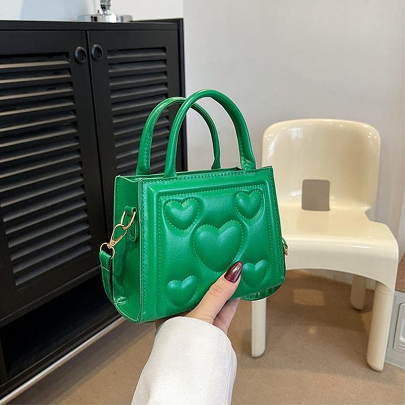 Шикарная ретро однотонная мини-сумка, универсальная сумка через плечо из искусственной кожи в корейском стиле с узором в виде сердца и любви для девочек старшей школы