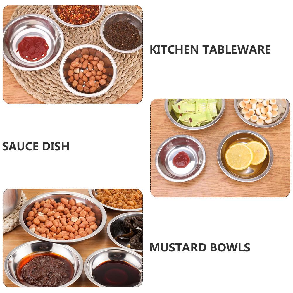 12 Pcs Stainless Steel Plate Prep Bowls for Cooking Food Dipping Small Metal Sauce Cups Kitchen Mixing